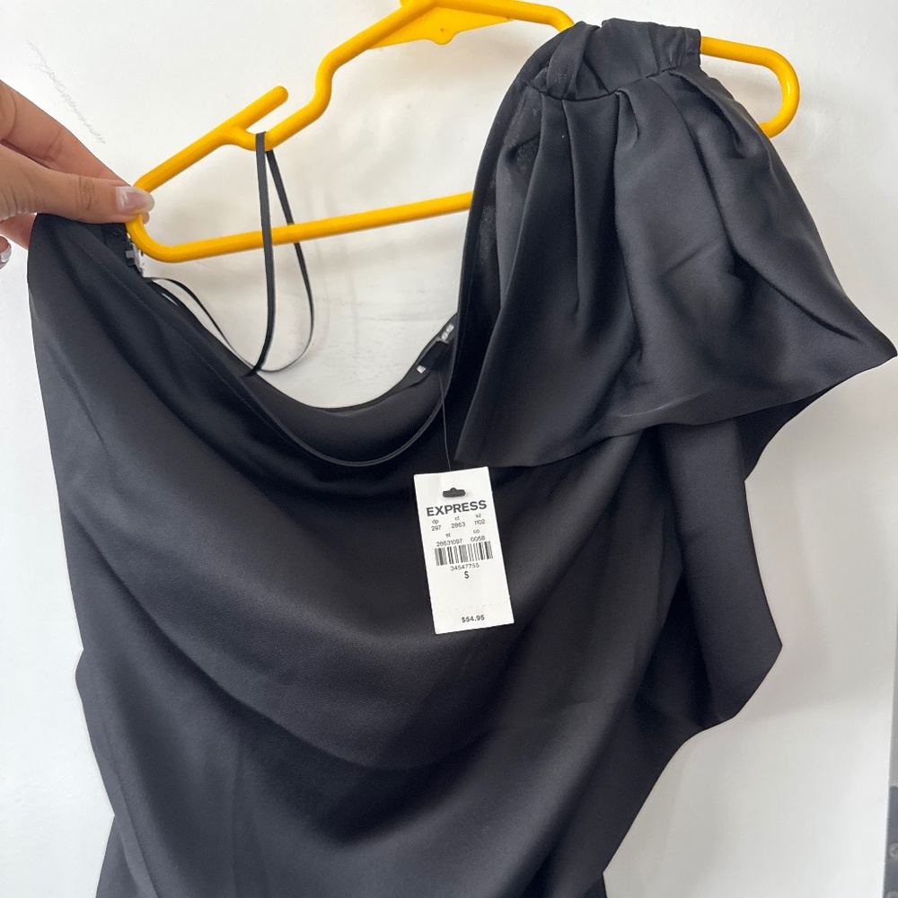 EXPRESS black one shoulder top